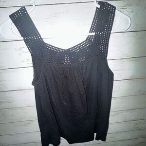 Old Navy Black Crochet Strap Tank Top